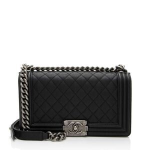 Chanel Caviar Leather Old Medium Boy Bag